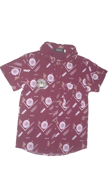SAM_0031 Boys Printed Shirt (Stretch) - Image 1